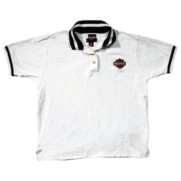 Vintage White Harley Davidson Polo Shirt (L) | Rebalance Vintage.