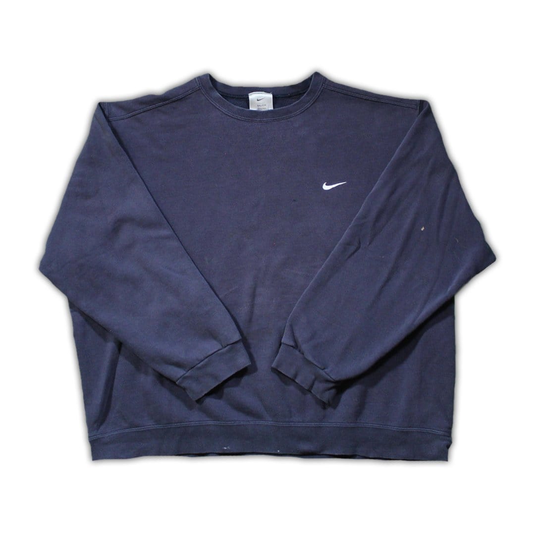 Vintage Dark Blue Nike Essential Crewneck | Rebalance Vintage.