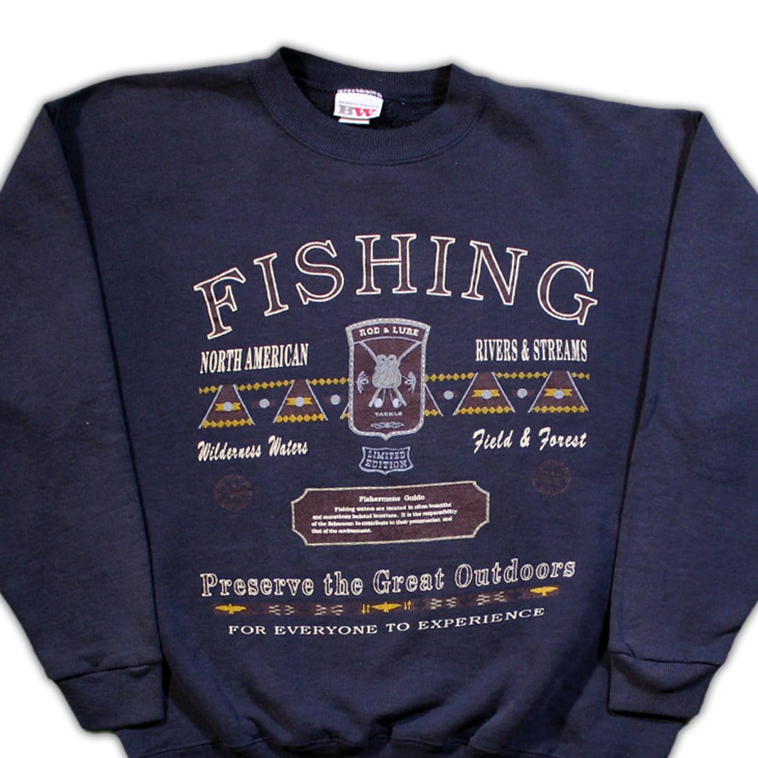 Vintage 90s Fishing Preserve the Great Outdoors Crewneck | Rebalance Vintage.