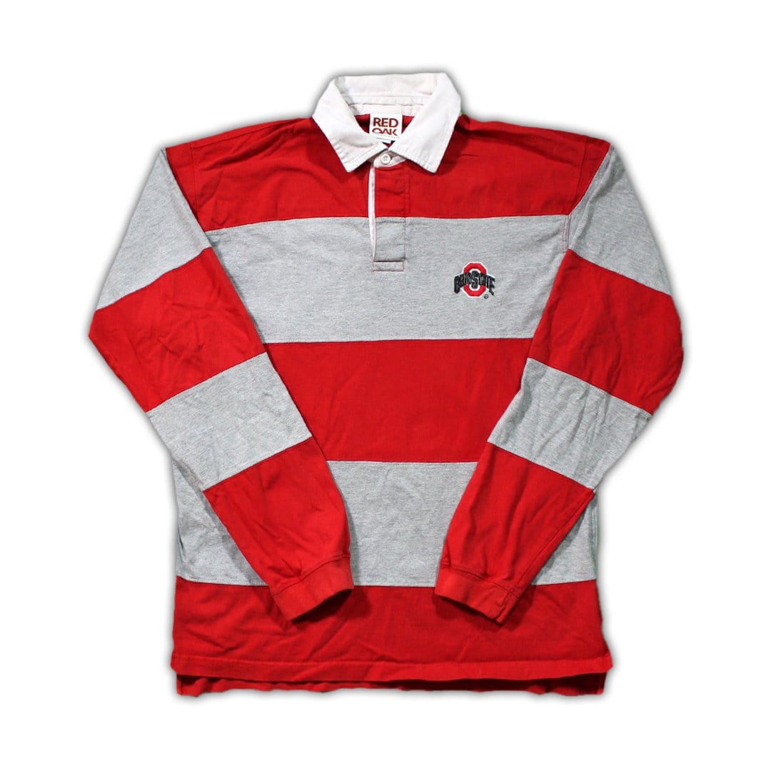 Vintage Ohio State Red + Grey Rugby Shirt (M/L) | Rebalance Vintage.