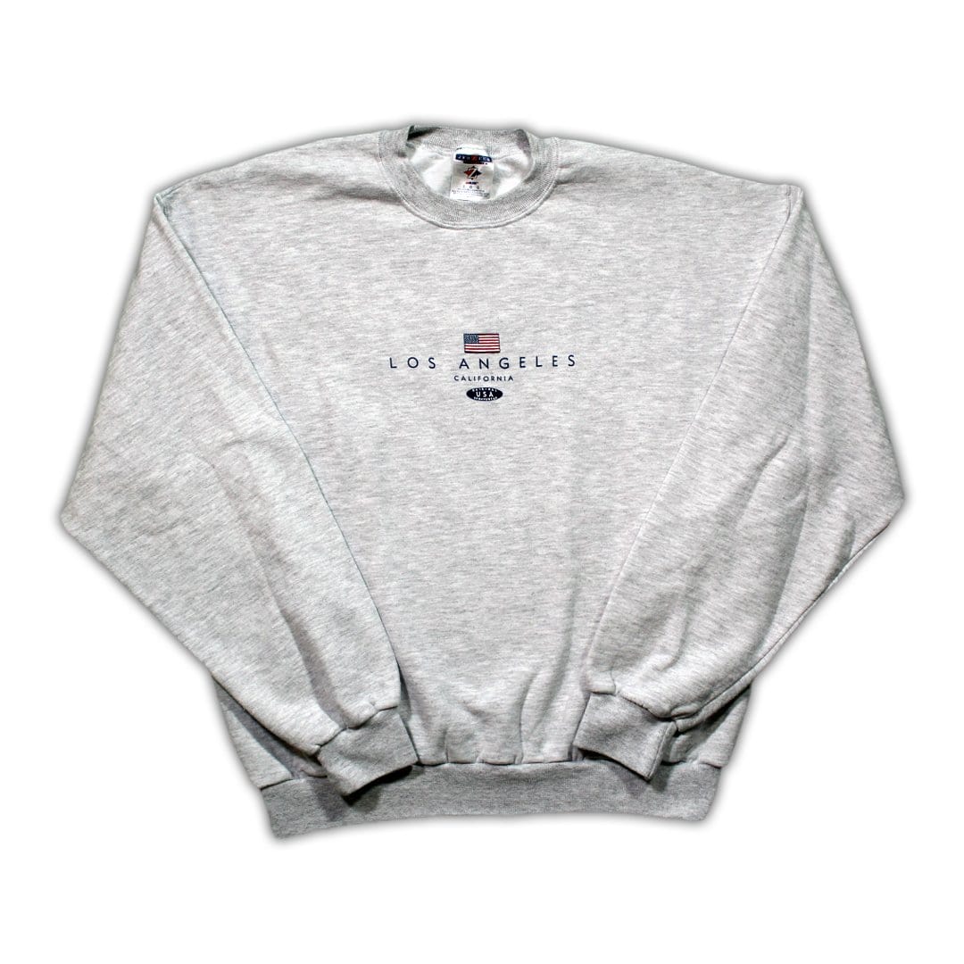 Cozy Grey Los Angeles California Crewneck | Rebalance Vintage.