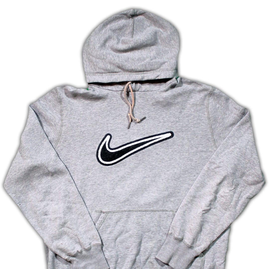 Grey Nike Big Swoosh Hoodie | Rebalance Vintage.