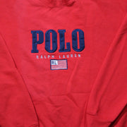 Vintage Red Polo RL American Flag Crewneck