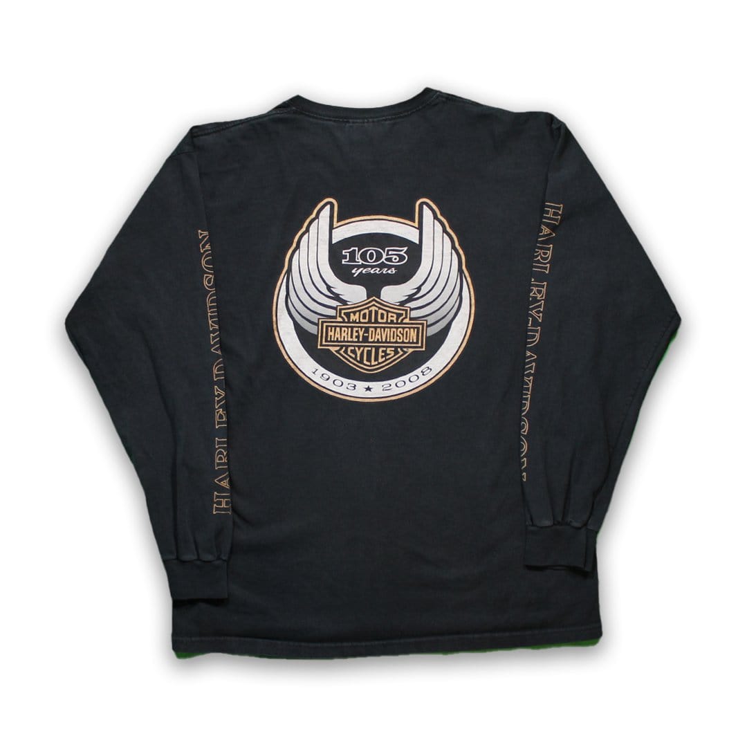Vintage '08 Harley Davidson 105 Year Anniversary Long Sleeve | Rebalance Vintage.