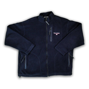 Vintage Blue Polo Sport Fleece Zip Sweater | Rebalance Vintage.