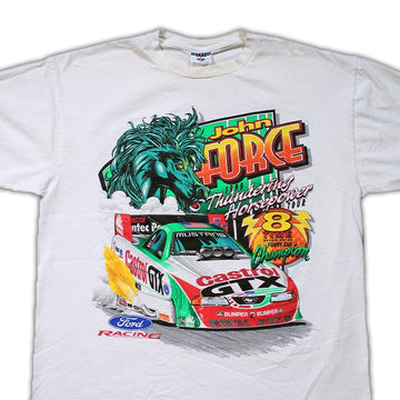 Vintage John Force Ford Mustang Racing Tee | Rebalance Vintage.