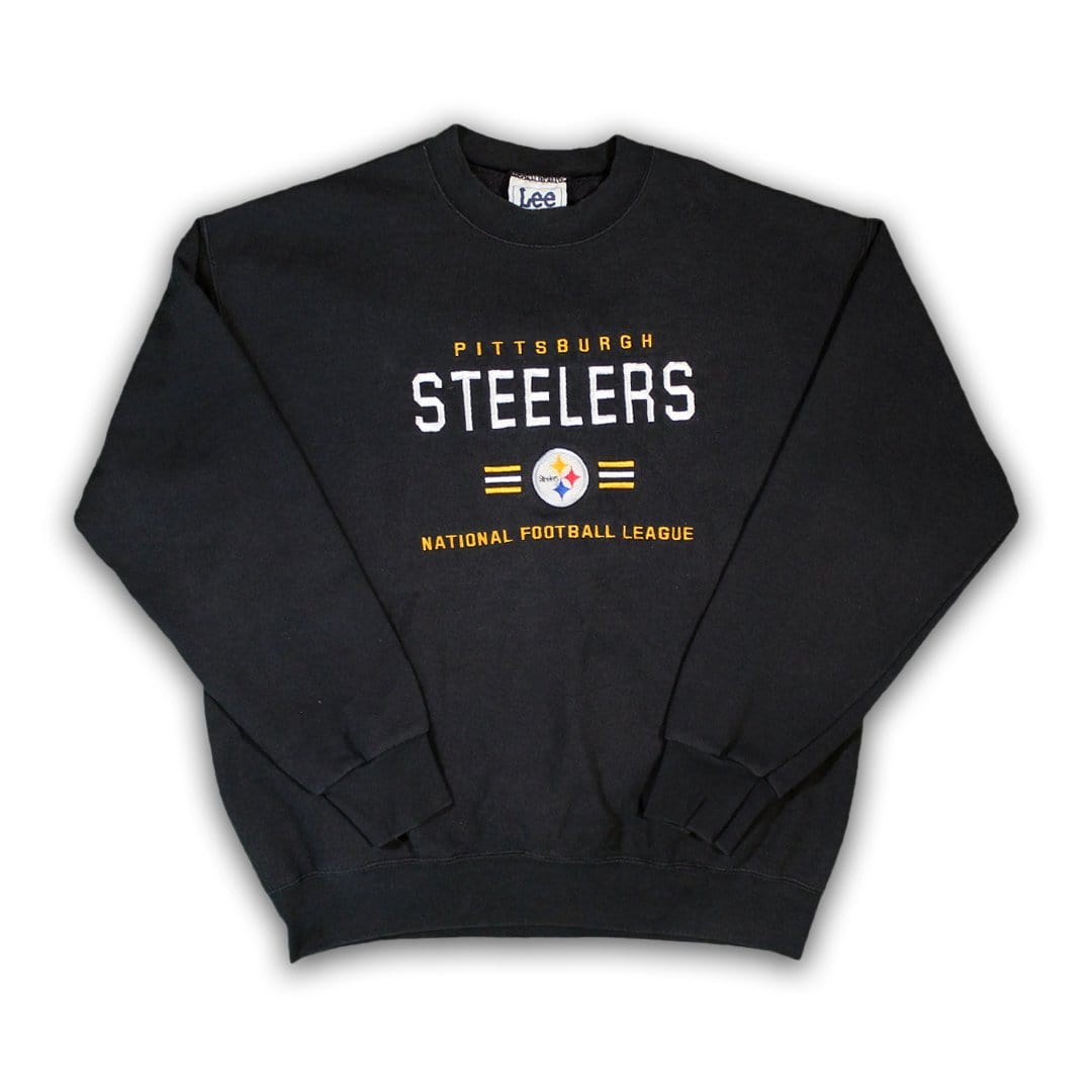 Vintage 90s Black Steelers x Lee Sports Crewneck (L/XL) | Rebalance Vintage.