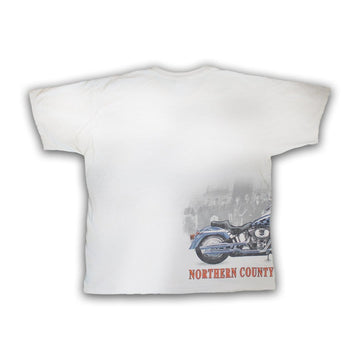 Vintage White Northern County Choppers Rap Around Tee (XL) | Rebalance Vintage.