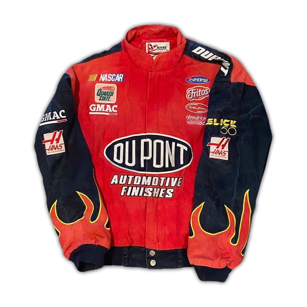 Vintage Red Dupont Flaming Racing Jacket | Rebalance Vintage.
