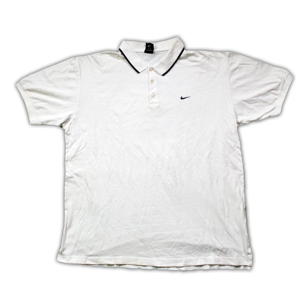 Vintage White Nike Polo Shirt (XL) | Rebalance Vintage.