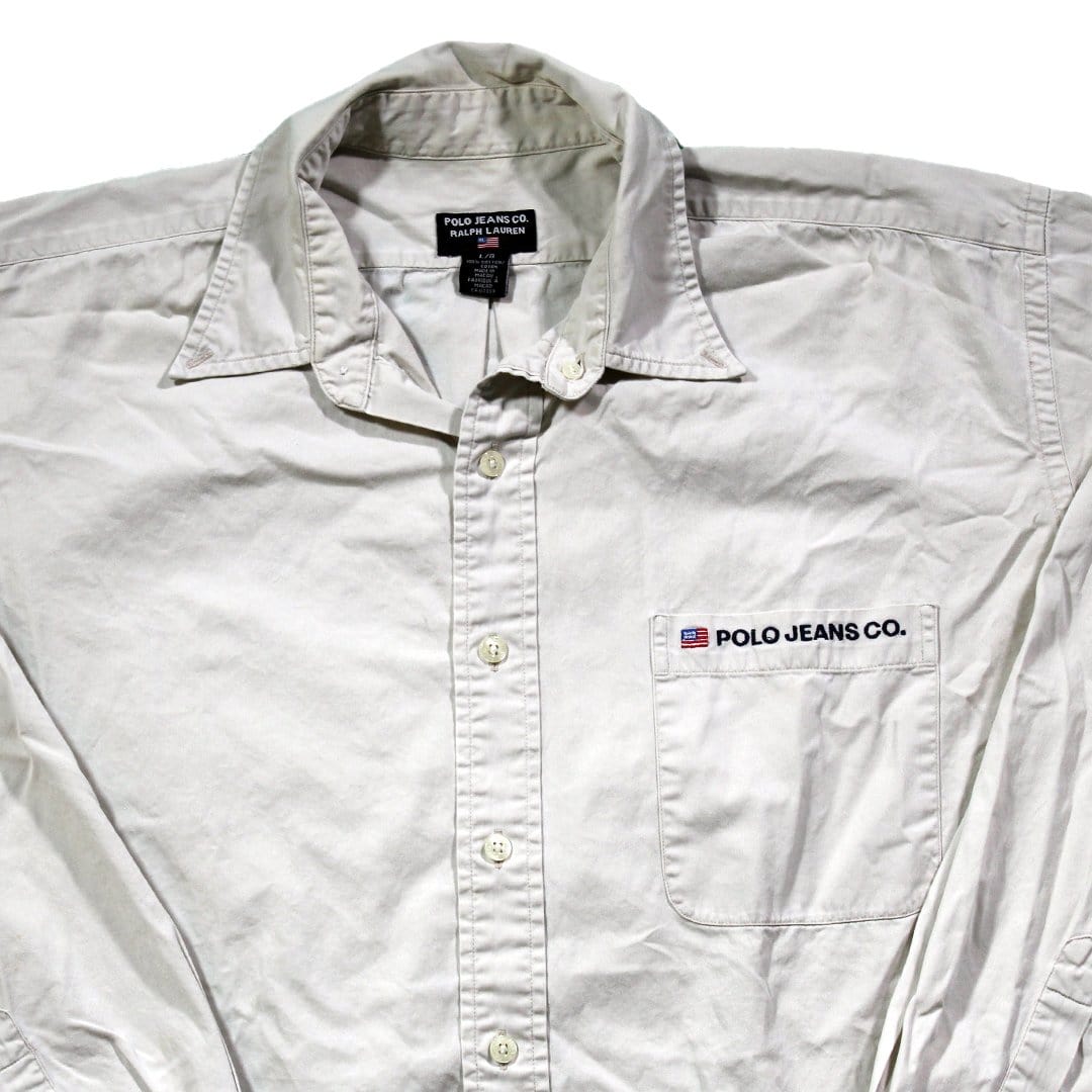 Vintage Beige Polo Jeans Co Button Up | Rebalance Vintage.