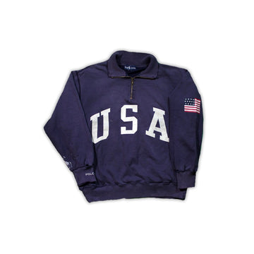 Vintage Polo USA Spell Out 1/4 Zip Sweater | Rebalance Vintage.