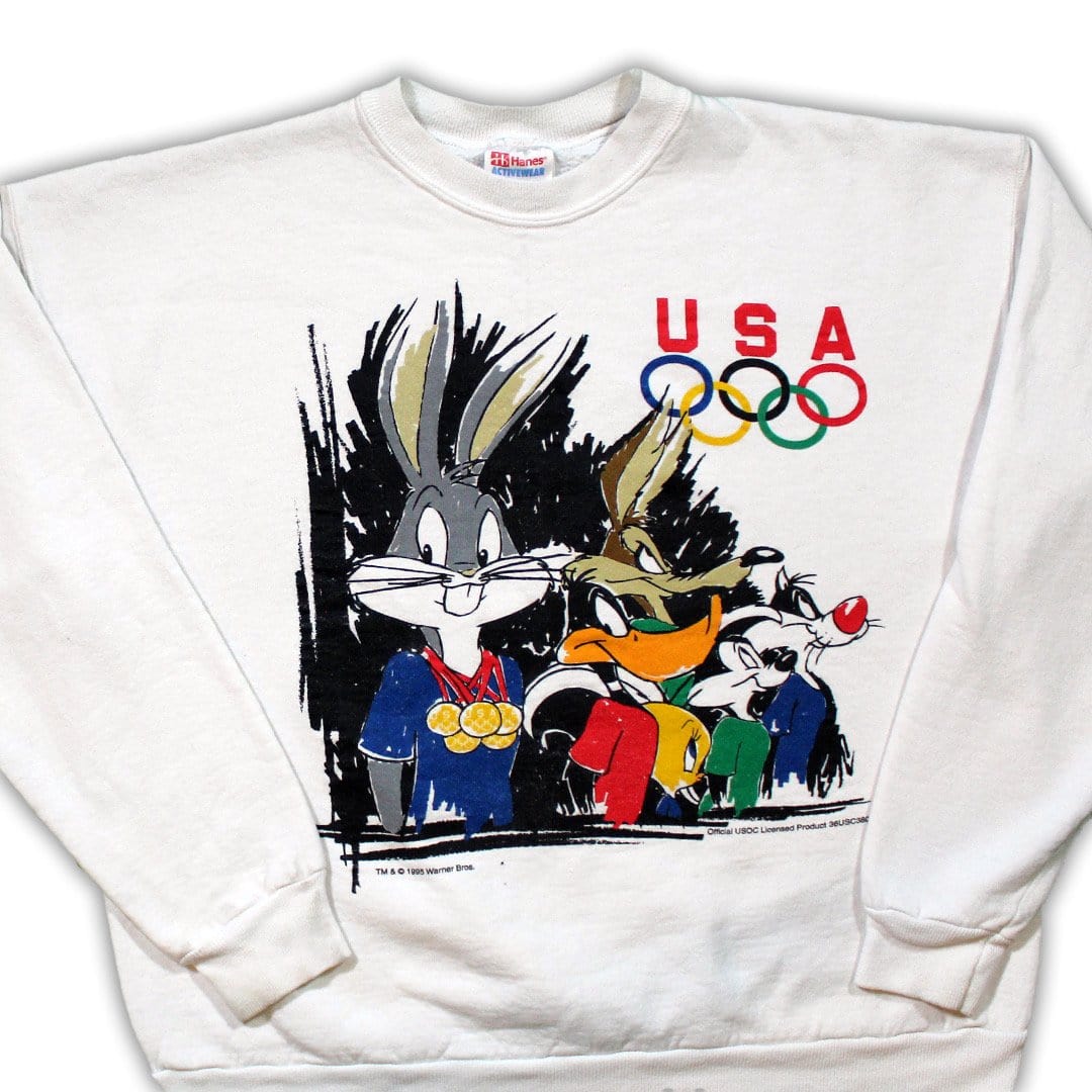 Vintage RARE '95 Looney Tunes x USA Olympics Crewneck | Rebalance Vintage.