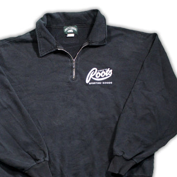 Vintage 90's  Dark Navy Roots ¼ Zip Sweater | Rebalance Vintage.