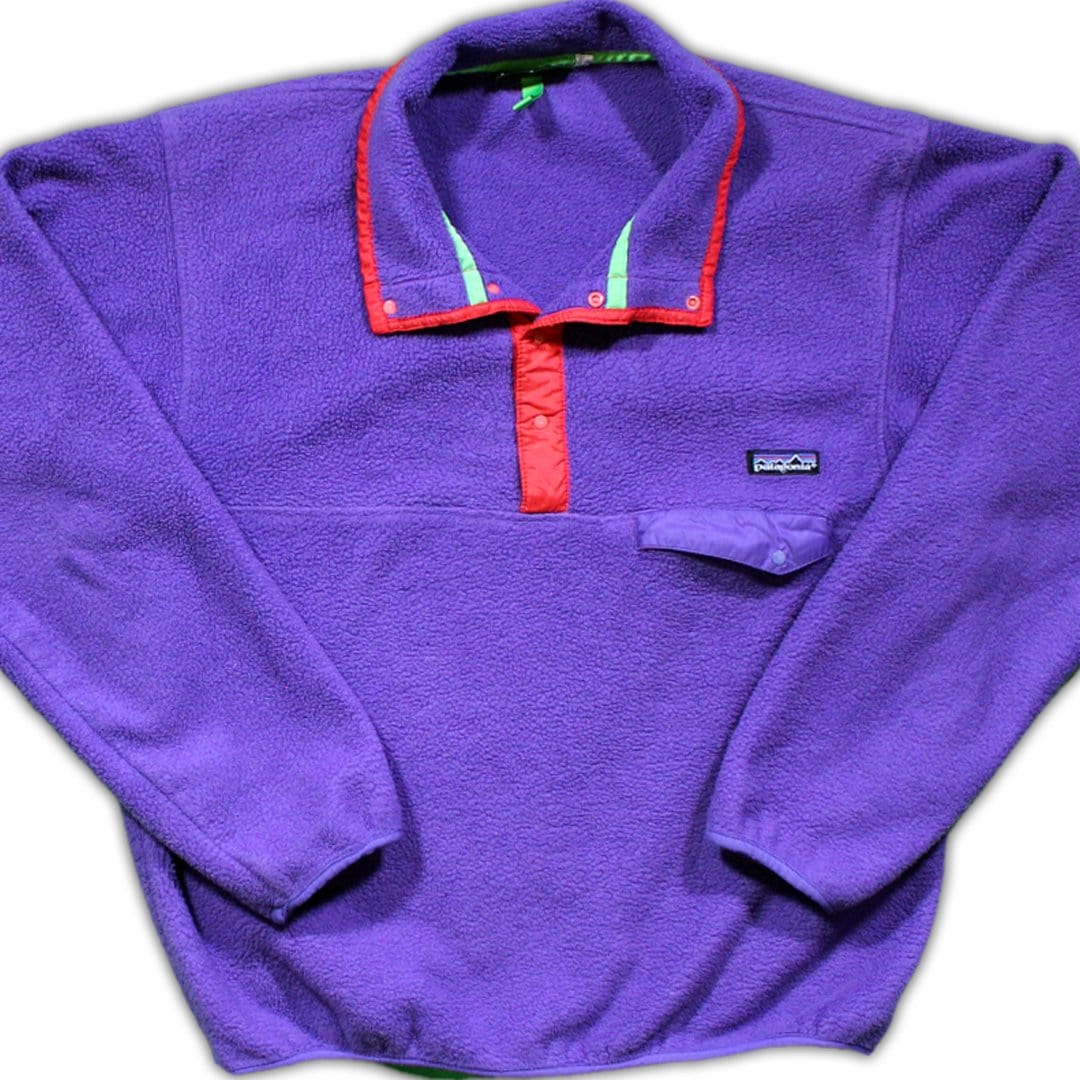 Vintage 90s Purple Patagonia Button Fleece | Rebalance Vintage.