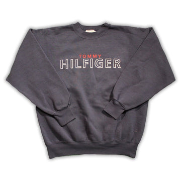 Vintage Blue Tommy Hilfiger Spell Out Crewneck | Rebalance Vintage.
