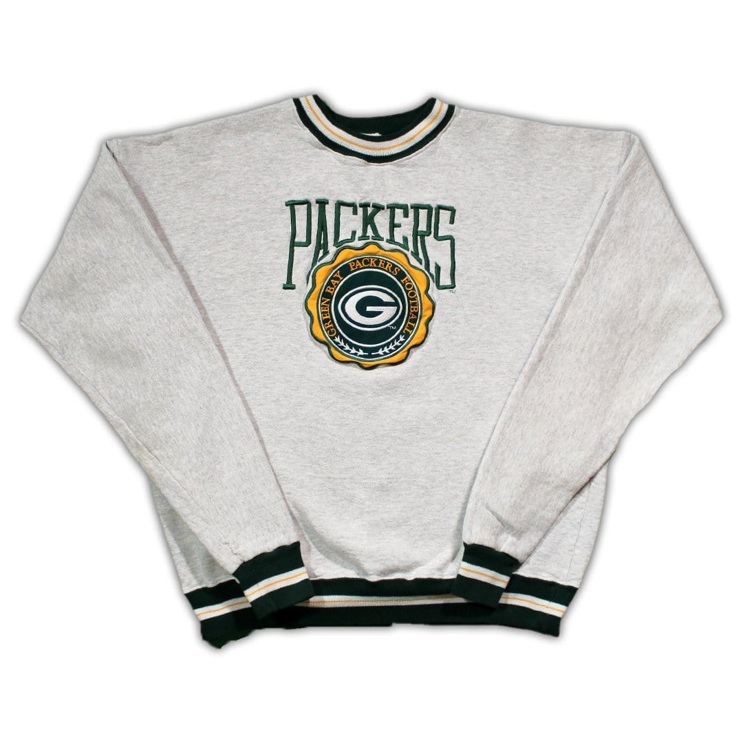 Vintage RARE Grey Packers Embroidered Crewneck | Rebalance Vintage.