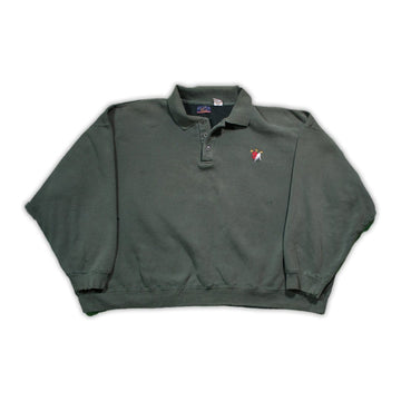 Vintage Green #9 Hockey 1/4 Button Up Sweater | Rebalance Vintage.