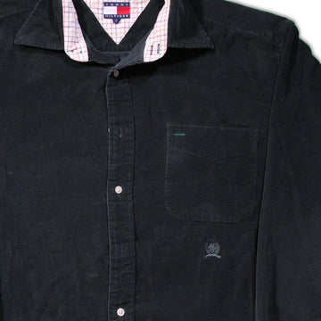Vintage Dark Green Corduroy Tommy Hilfiger Button Up | Rebalance Vintage.