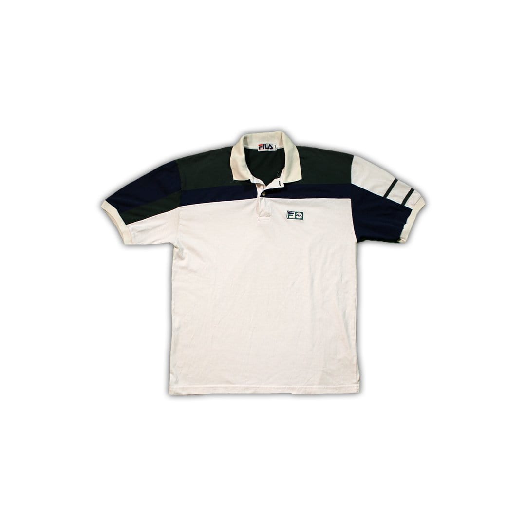 Vintage Fila Tricolor Collared Tee (L) | Rebalance Vintage.