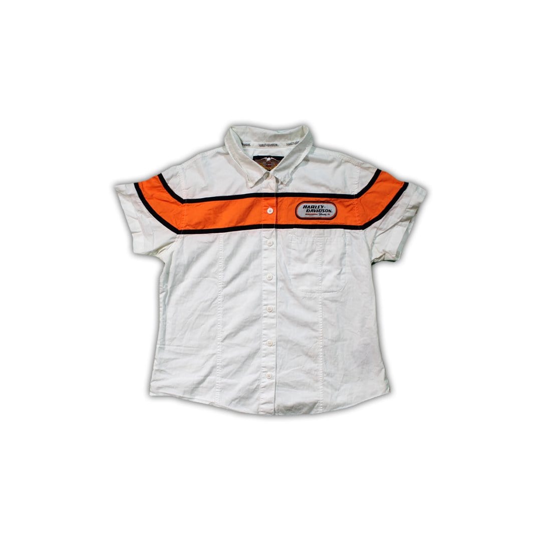 Vintage Harley Racing Button Up Short Sleeve | Rebalance Vintage.