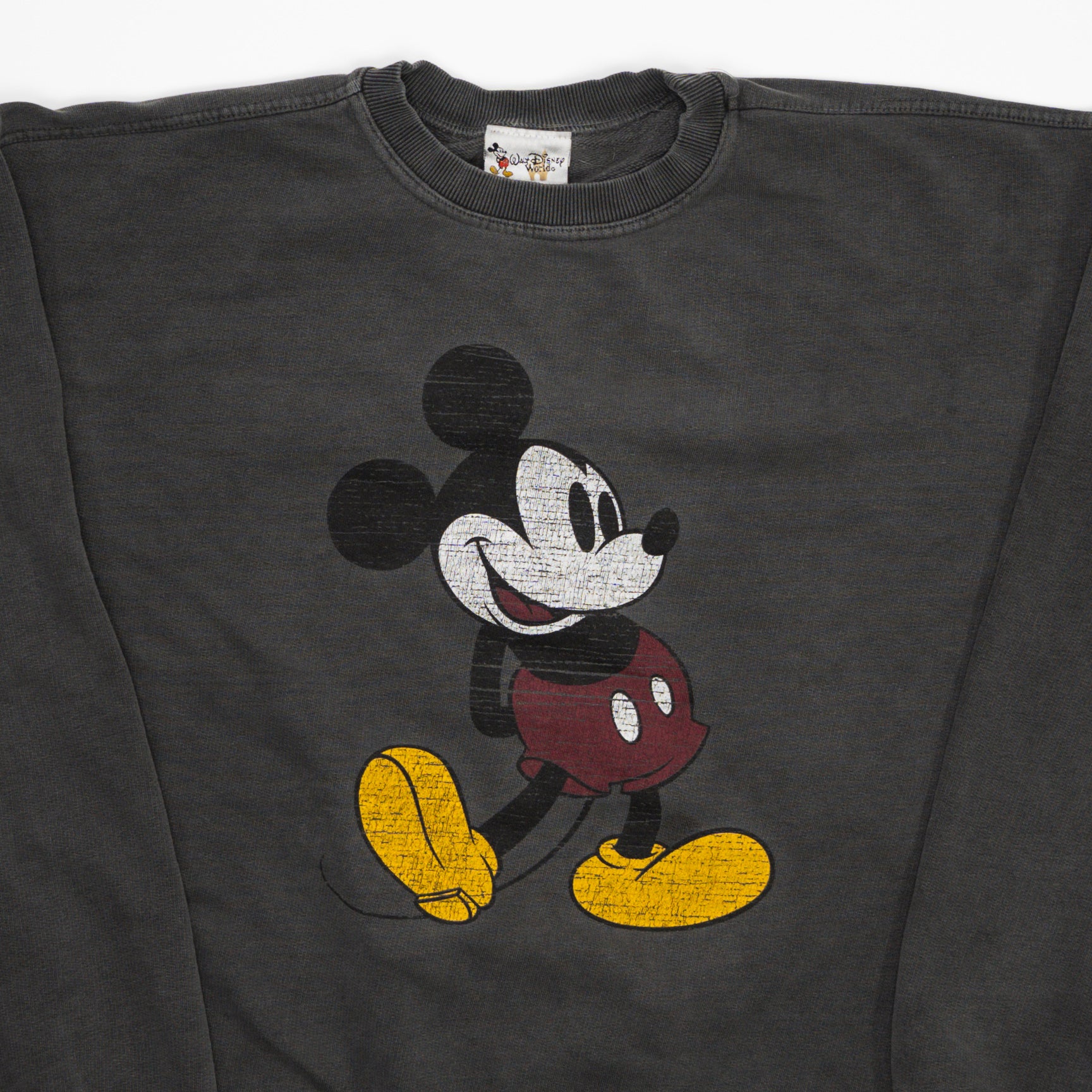 Vintage Washed Grey Mickey Mouse Crewneck (L) | Rebalance Vintage.