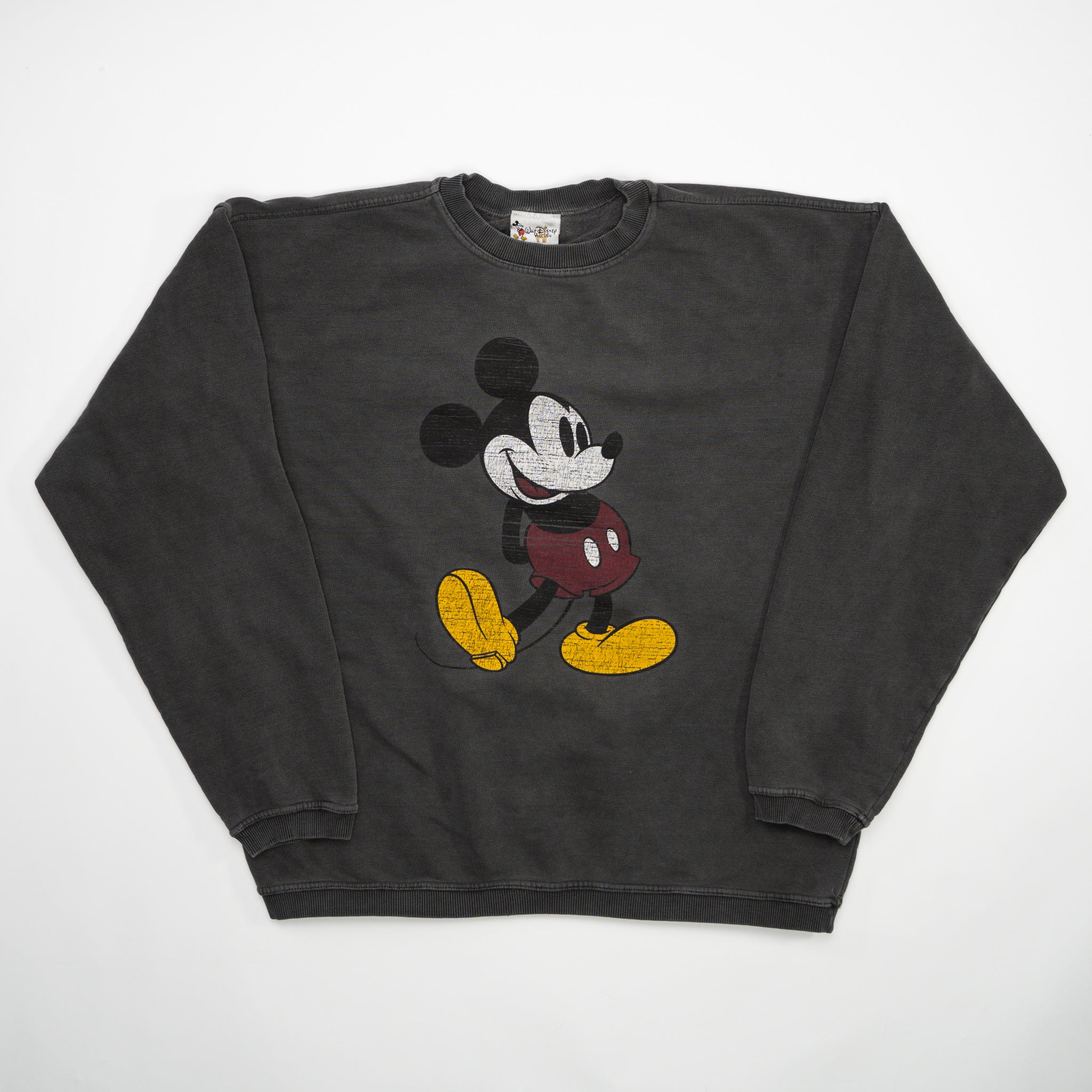 Vintage Washed Grey Mickey Mouse Crewneck (L) | Rebalance Vintage.