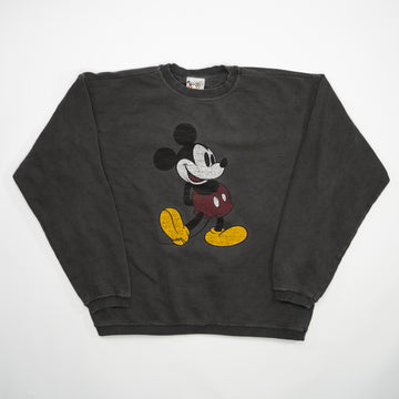 Vintage Washed Grey Mickey Mouse Crewneck (L) | Rebalance Vintage.
