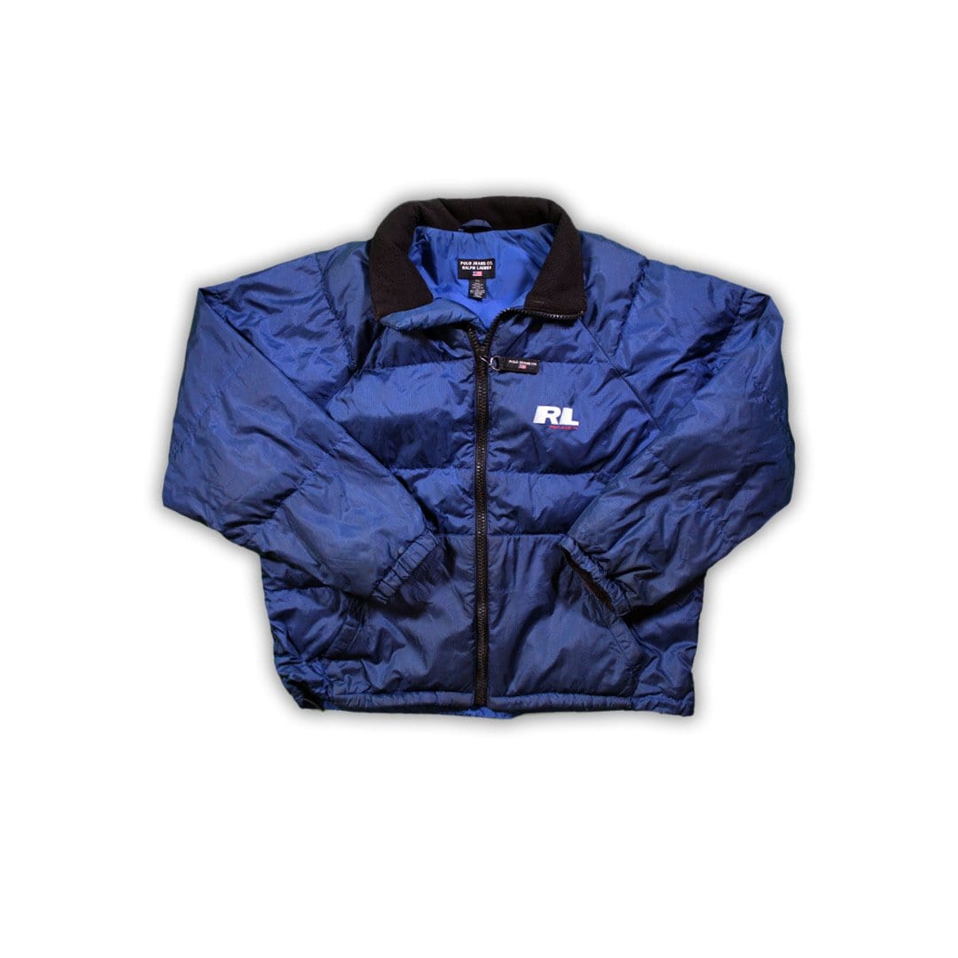 Vintage RL Polo Jeans Blue Puffer Jacket | Rebalance Vintage.