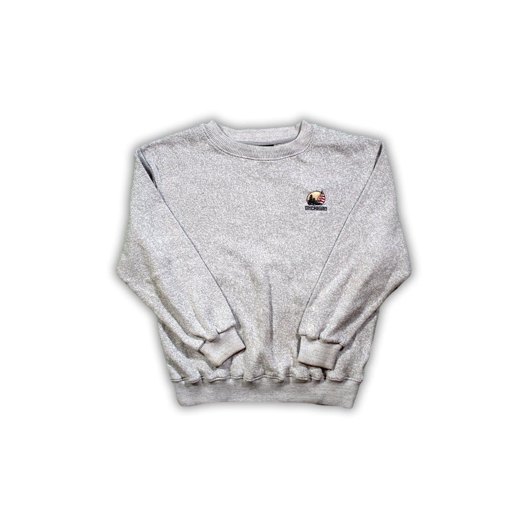 Vintage Salt & Pepper Michigan Sail Crewneck | Rebalance Vintage.