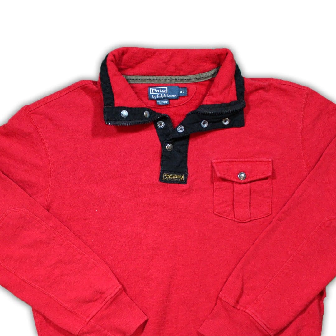Vintage Red Polo 1/4 Button Up | Rebalance Vintage.