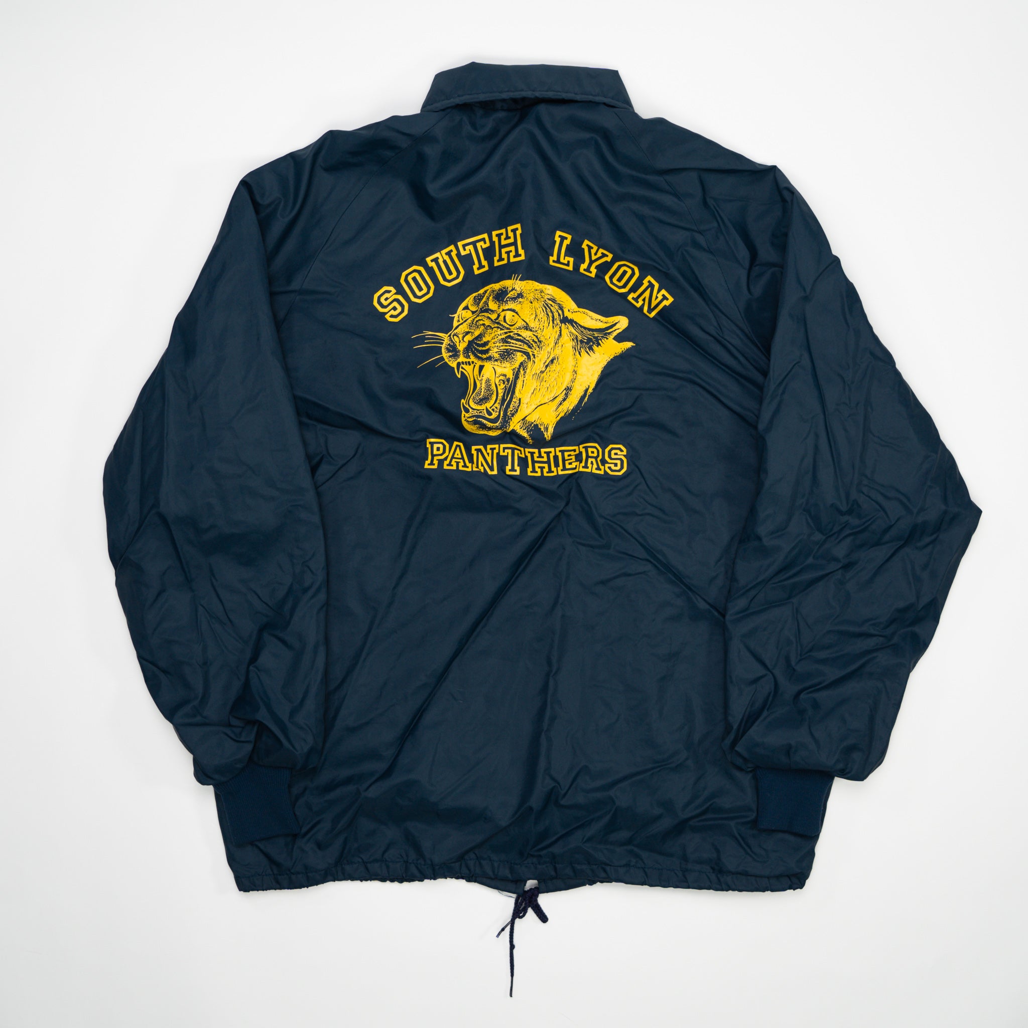 VIntage 70s Navy South Lyon Panthers Coach Windbreaker (L) | Rebalance Vintage.
