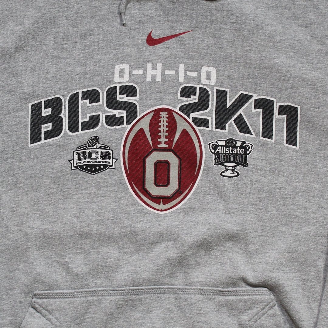 Vintage '11 Nike x Ohio BCS Center Check Hoodie | Rebalance Vintage.