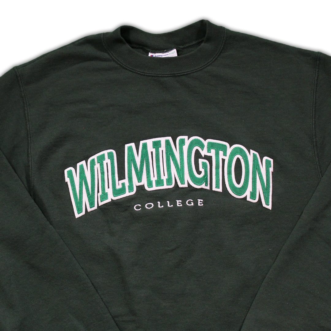 Vintage Green Wilmington College Crewneck | Rebalance Vintage.