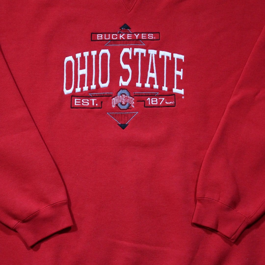 Vintage Red Ohio State Buckeyes Triangle Crewneck | Rebalance Vintage.