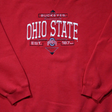 Vintage Red Ohio State Buckeyes Triangle Crewneck | Rebalance Vintage.