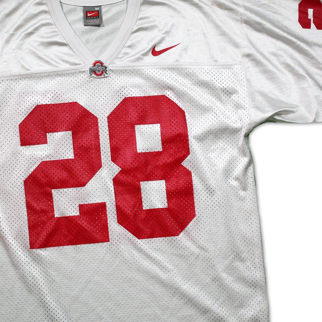 Vintage Ohio State x Nike #28 Beanie Wells Jersey (M/L) | Rebalance Vintage.