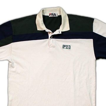 Vintage Fila Tricolor Collared Tee (L) | Rebalance Vintage.