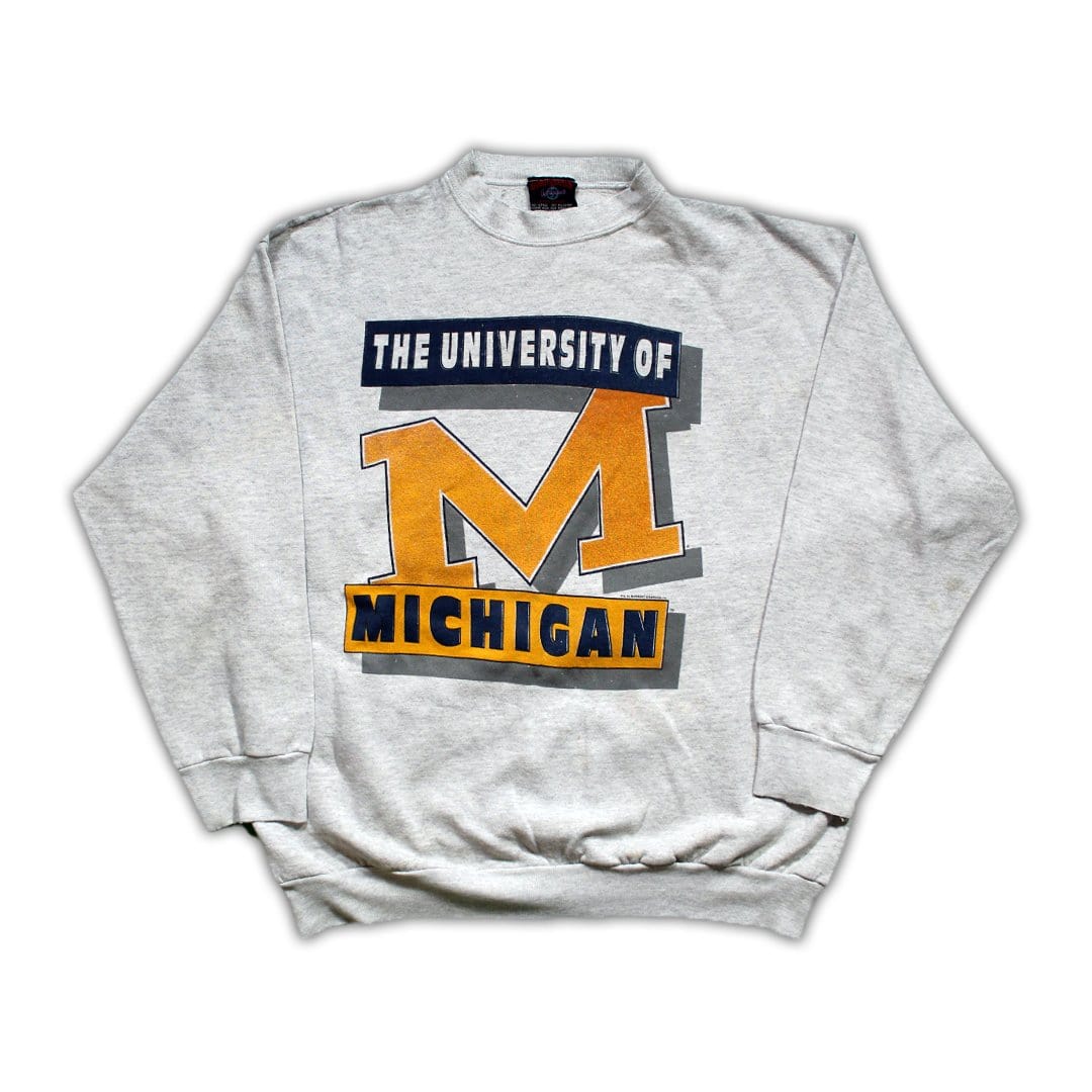 Vintage Block Letter University of Michigan Crewneck | Rebalance Vintage.