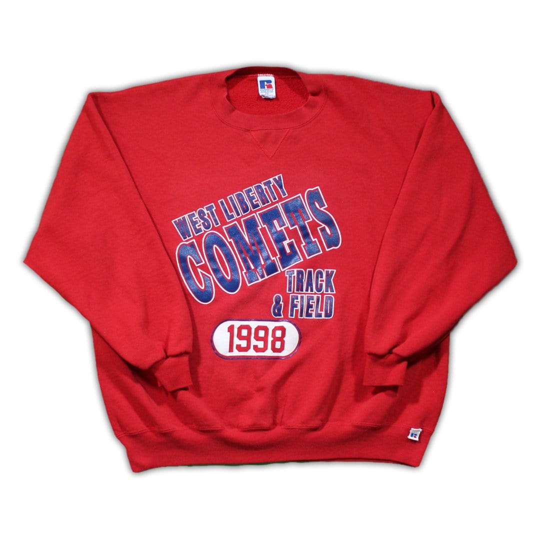 Vintage '98 West Liberty Comets Track x Russell Athletics Crewneck | Rebalance Vintage.
