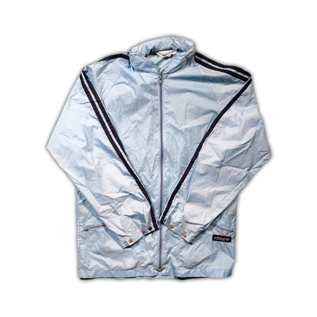 Vintage 80s Baby Blue Adidas Windbreaker (M) | Rebalance Vintage.