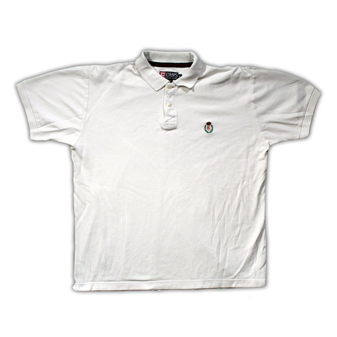 Vintage White Chaps Polo Shirt (L) | Rebalance Vintage.