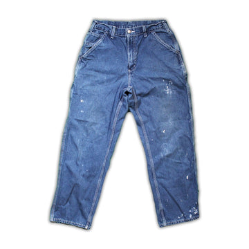 Vintage Carhartt Dark Blue Jeans w/ Paint Stains | Rebalance Vintage.