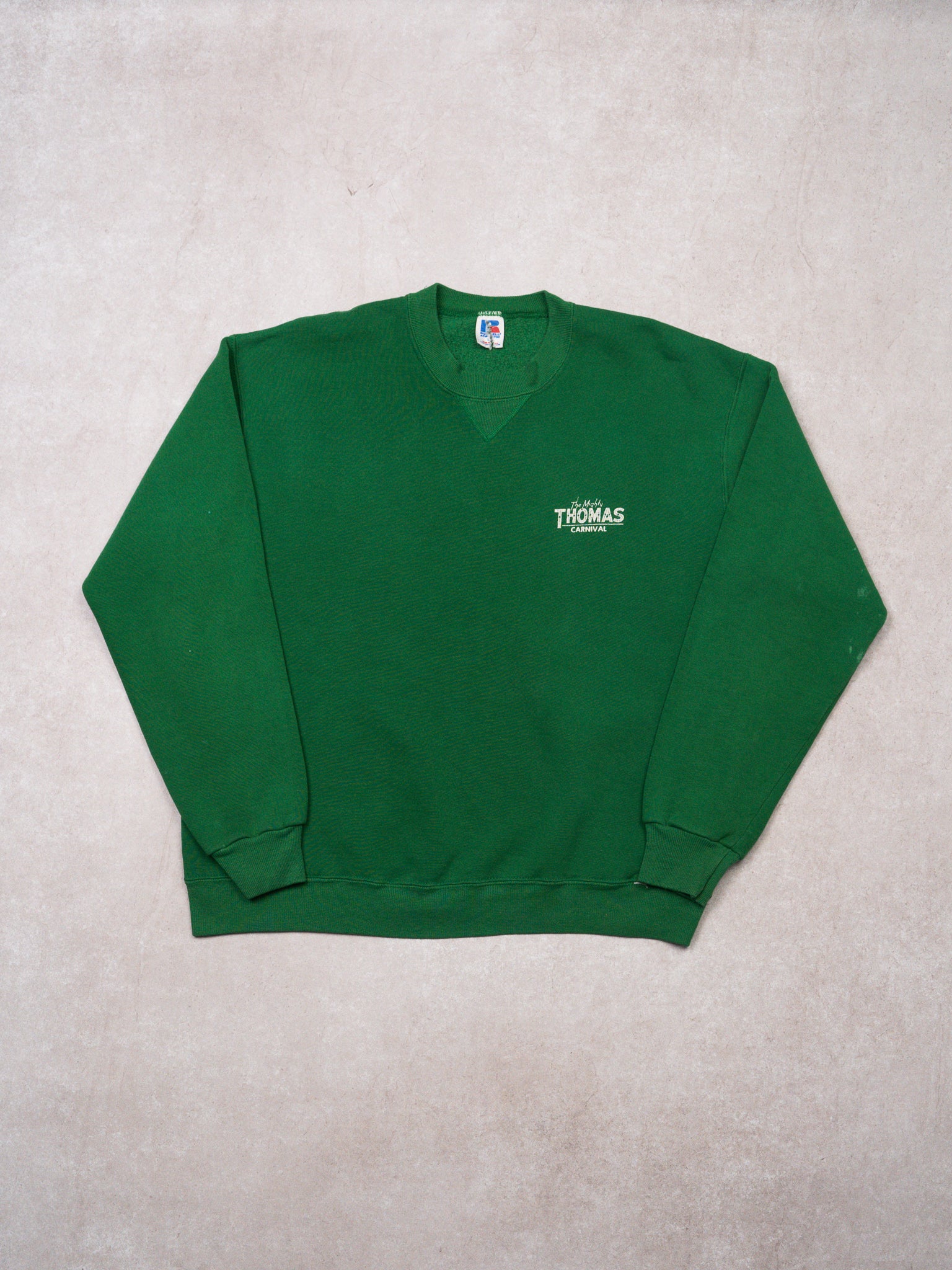 Vintage 90s Green Mighty Thomas Carnival x Russell Crewneck (M)
