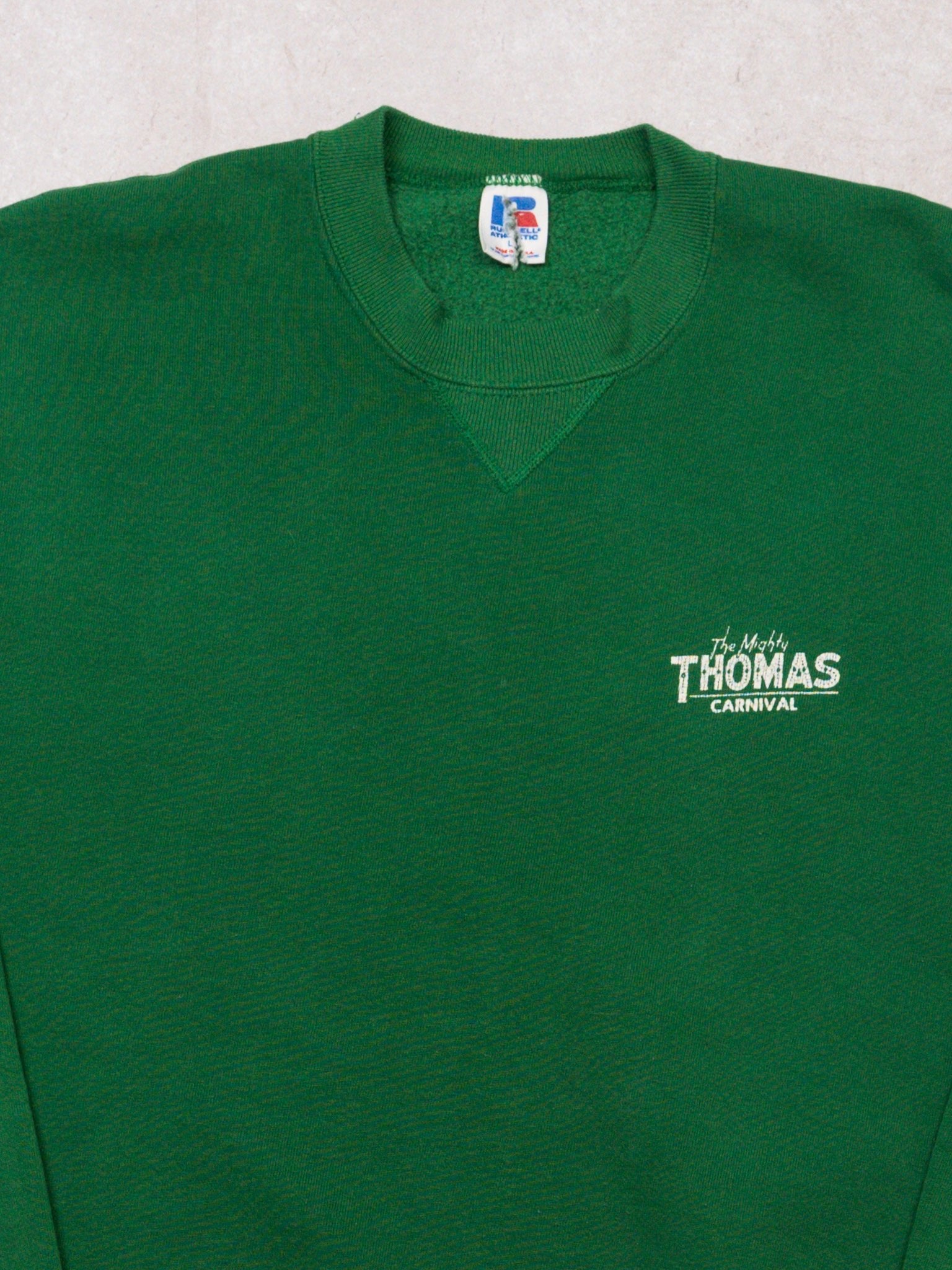 Vintage 90s Green Mighty Thomas Carnival x Russell Crewneck (M)
