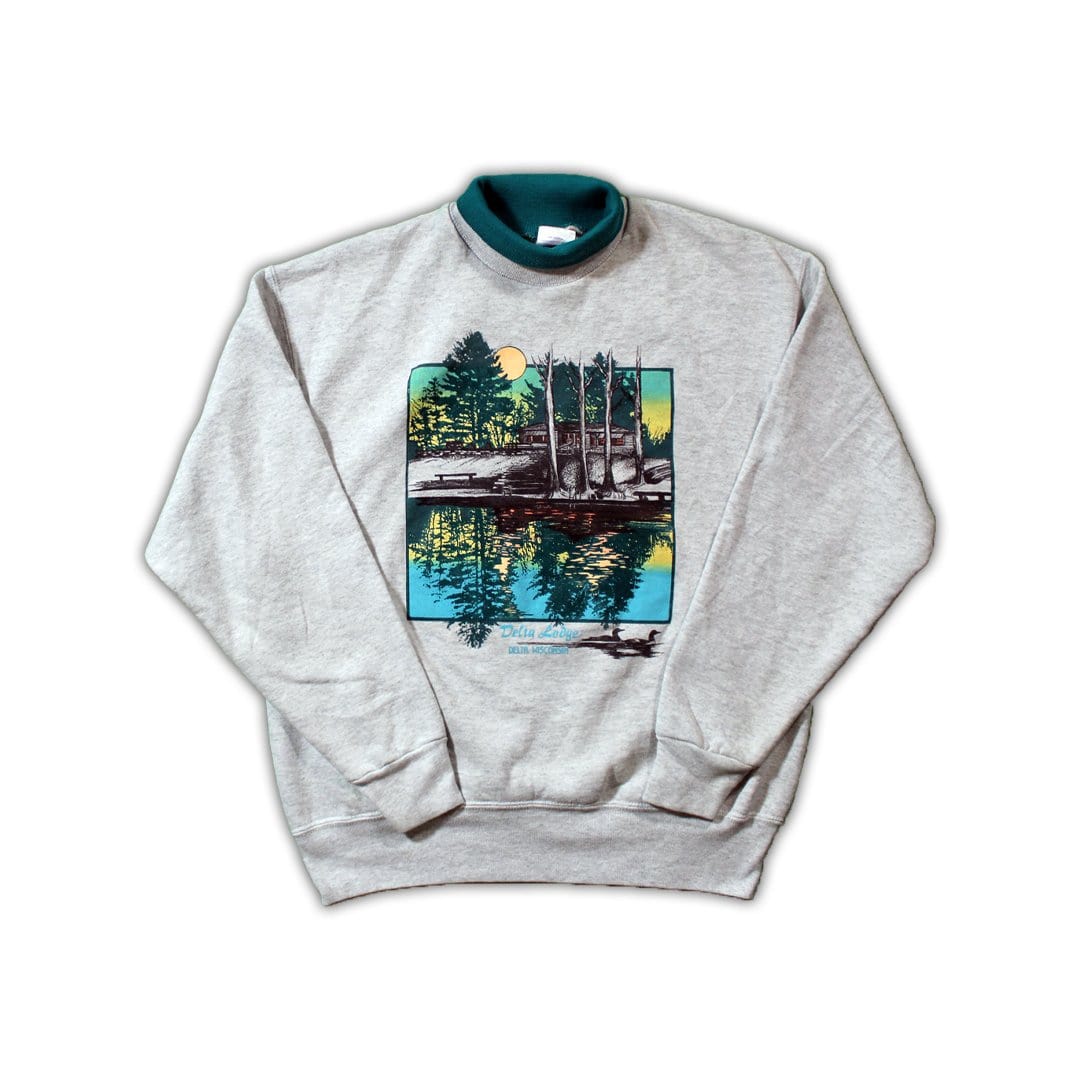 Vintage 90s Delta Lodge Wisconsin Crewneck | Rebalance Vintage.