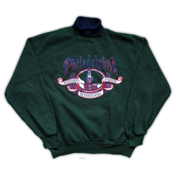 Vintage Green Philadelphia Landmark Turtle Crewneck | Rebalance Vintage.