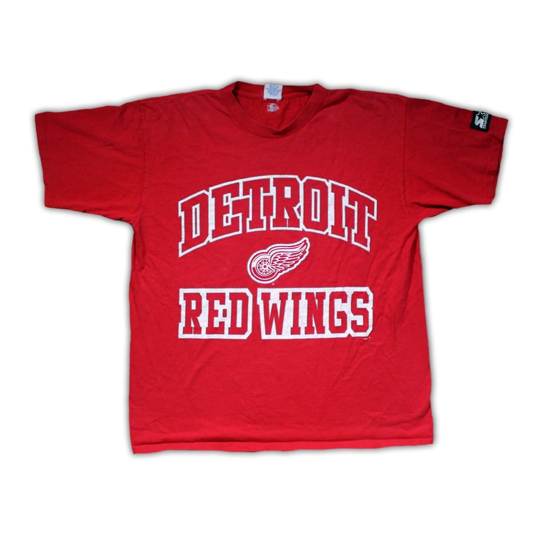 Vintage 90s Detroit Red Wings x Starter Tee (M) | Rebalance Vintage.
