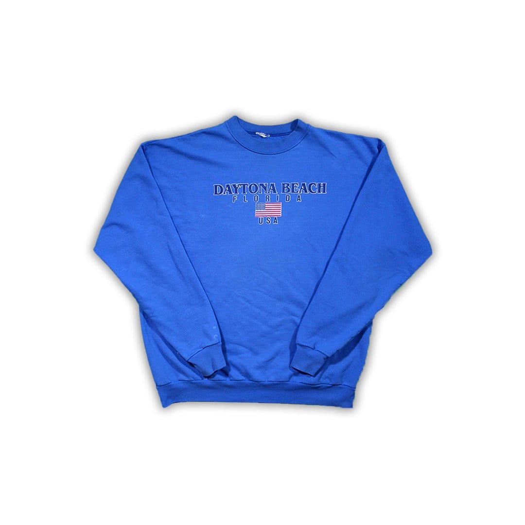 Vintage Blue Daytona Beach FL Crewneck | Rebalance Vintage.