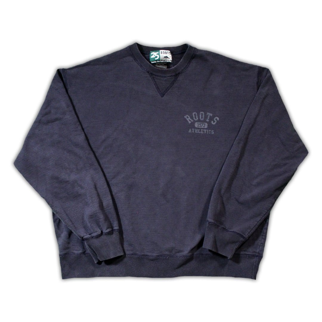 Vintage Dark Blue Roots Athletics Crewneck | Rebalance Vintage.